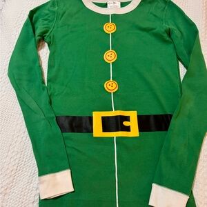 Hanna Andersson Green Elf Costume with Belt and Button Accents